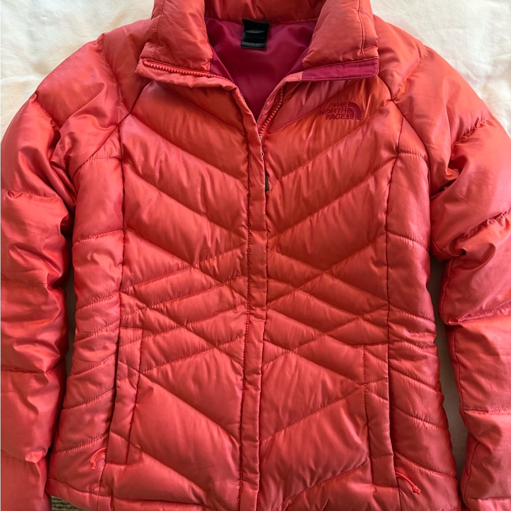 The North Face Coral Pink Puffer Jacket